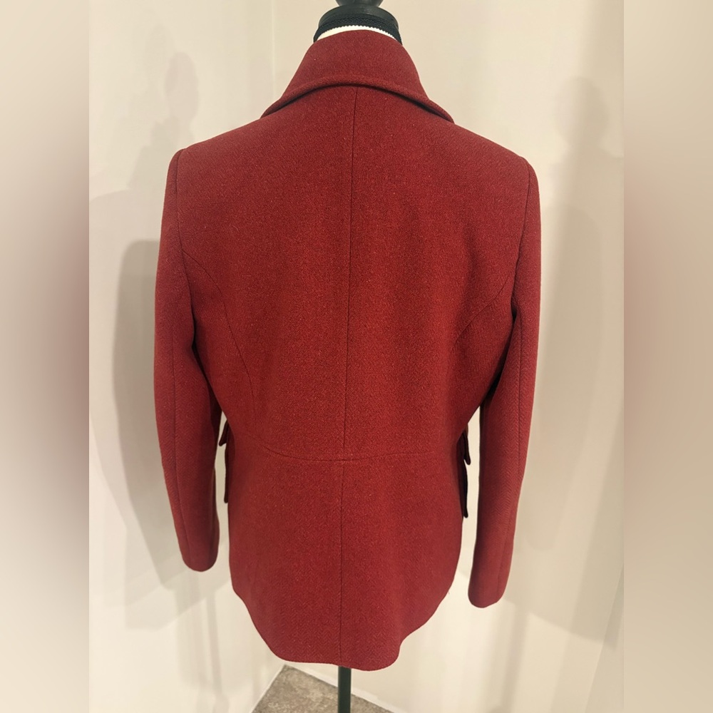 Tommy Hilfiger Swar Red Double-Breasted Pea Coat - Picture 4 of 8